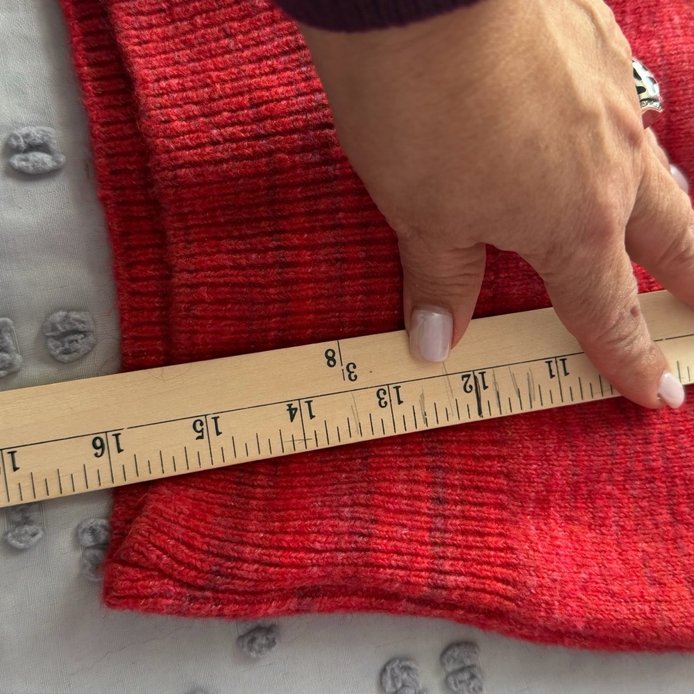 Red V-Neck Sweater - Picture 8 of 8